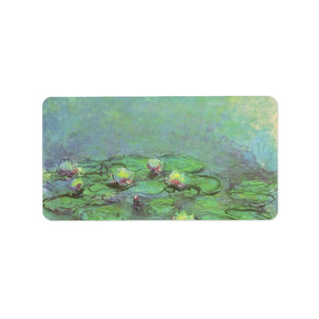 Waterlilies by Claude Monet, Vintage Impressionism Label (Front)