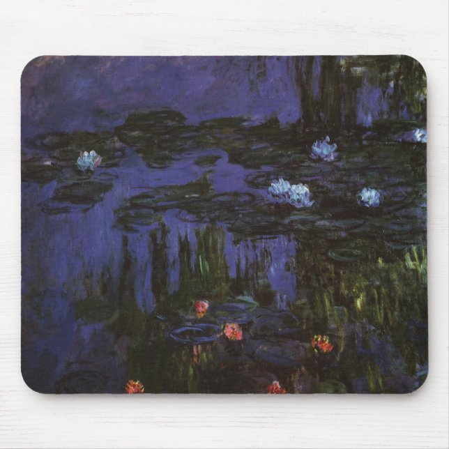 Waterlilies by Claude Monet, Vintage Impressionism Mouse Pad (Front)