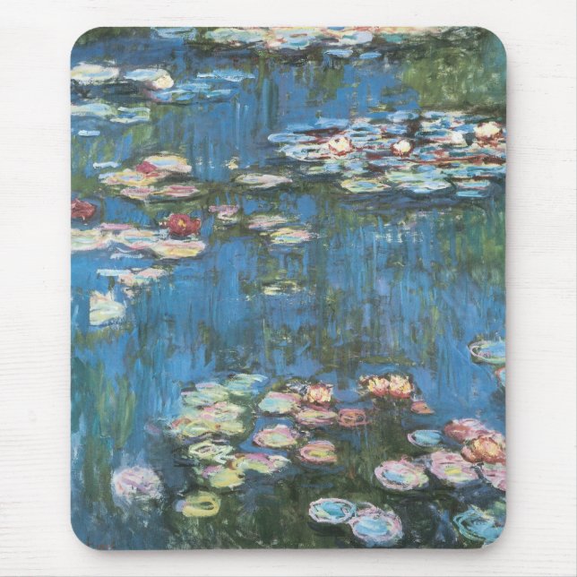Waterlilies by Claude Monet, Vintage Impressionism Mouse Pad (Front)