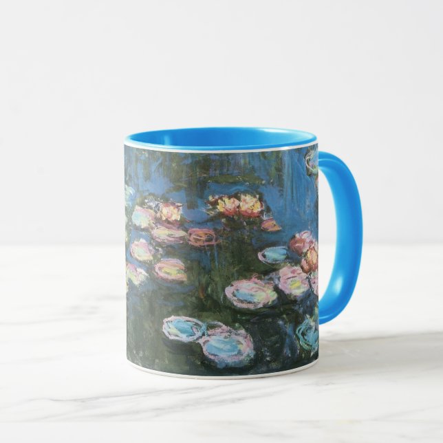 Waterlilies by Claude Monet, Vintage Impressionism Mug (Front Right)