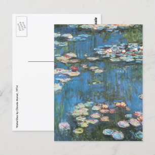 Waterlilies by Claude Monet, Vintage Impressionism Postcard
