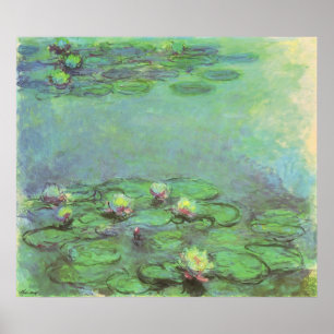 Waterlilies by Claude Monet, Vintage Impressionism Poster