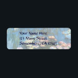 Waterlilies by Claude Monet, Vintage Impressionism Return Address Label<br><div class="desc">Waterlilies (1914) by Claude Monet is a vintage impressionist fine art nature painting. One of many variations of water lily floral paintings that Monet painted by the pond in his flower garden in Giverny, France. About the artist: Claude Monet (1840-1926) was a founder of the French impressionist painting movement with...</div>