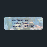 Waterlilies by Claude Monet, Vintage Impressionism Return Address Label<br><div class="desc">Waterlilies (1914) by Claude Monet is a vintage impressionist fine art nature painting. One of many variations of water lily floral paintings that Monet painted by the pond in his flower garden in Giverny, France. About the artist: Claude Monet (1840-1926) was a founder of the French impressionist painting movement with...</div>