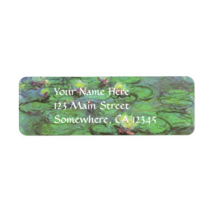 Waterlilies by Claude Monet, Vintage Impressionism Return Address Label