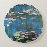 Waterlilies by Claude Monet, Vintage Impressionism Round Cushion<br><div class="desc">Waterlilies (1914) by Claude Monet is a vintage impressionist fine art nature painting. One of many variations of water lily floral paintings that Monet painted by the pond in his flower garden in Giverny, France. About the artist: Claude Monet (1840-1926) was a founder of the French impressionist painting movement with...</div>