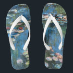 Waterlilies by Claude Monet, Vintage Impressionism Thongs<br><div class="desc">Waterlilies (1914) by Claude Monet is a vintage impressionist fine art nature painting. One of many variations of water lily floral paintings that Monet painted by the pond in his flower garden in Giverny, France. About the artist: Claude Monet (1840-1926) was a founder of the French impressionist painting movement with...</div>