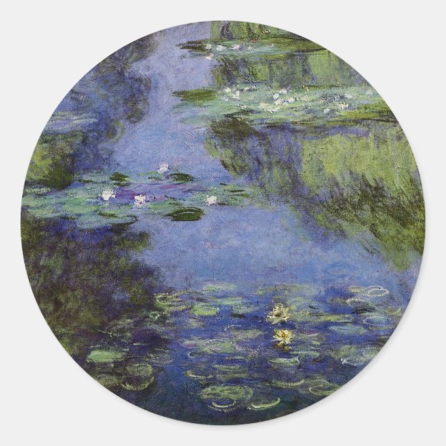 Waterlilies Classic Round Sticker (Front)