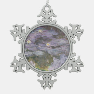 Waterlilies Snowflake Pewter Christmas Ornament
