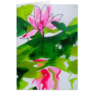 Waterlily abstract watercolour flower art