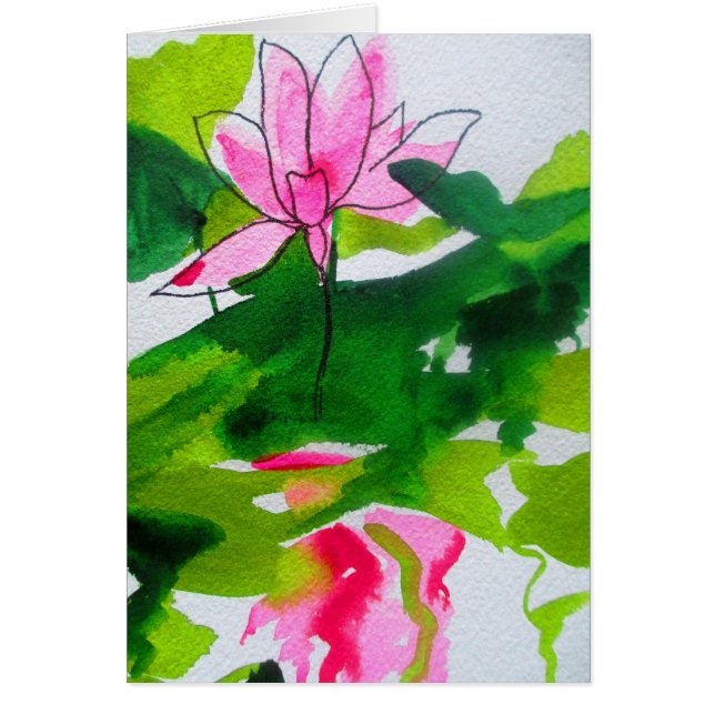 Waterlily abstract watercolour flower art (Front)