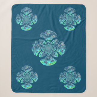 Waterlily Dragonfly Nature Pattern Sherpa Blanket