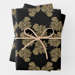 Waterlily Fabric Print Wrapping Paper Sheet