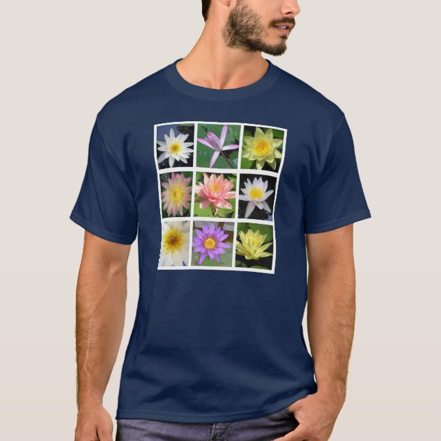 Waterlily Flower Grid T-Shirt (Front)
