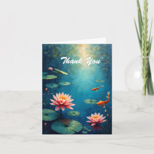 Waterlily Flowers Thank You Card