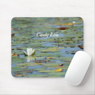 Waterlily Lake Flower Watercolor Mouse Pad