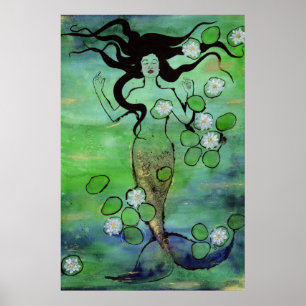 Waterlily Mermaid Poster