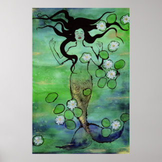 Waterlily Mermaid Poster