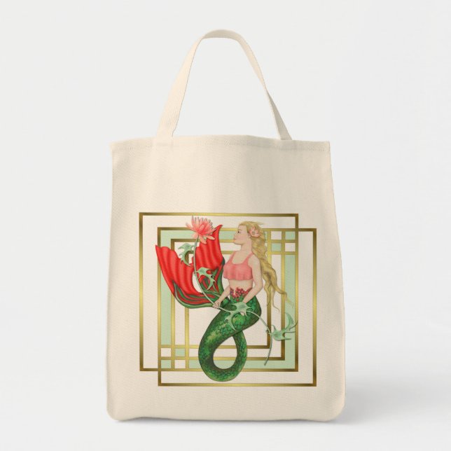 Waterlily Mermaid Tote Bag (Front)