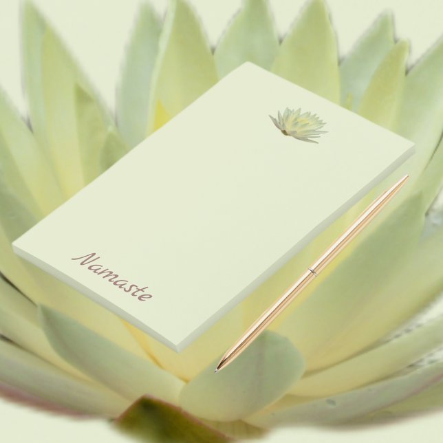 Waterlily Yellow Lotus Floral Namaste Pale Green Post-it Notes (Creator Uploaded)