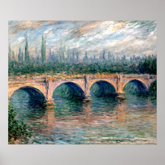 Waterloo Bridge at Sunset Poster (Front)