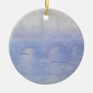 Waterloo Bridge by Claude Monet Impressionism Art Ceramic Ornament