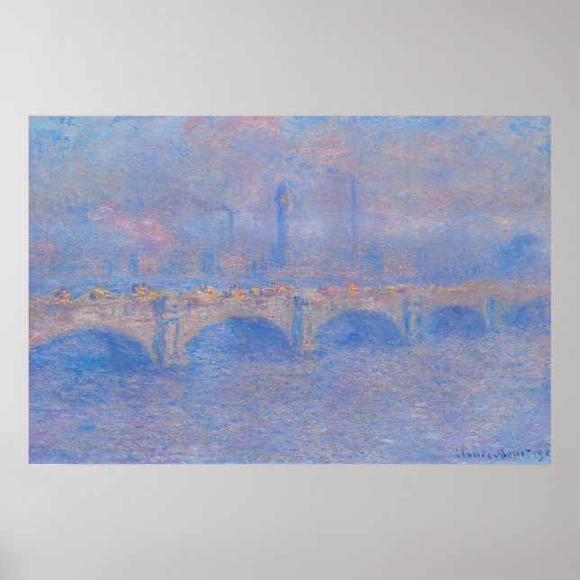 Waterloo Bridge, Effect of Mist by Claude Monet Poster (Front)