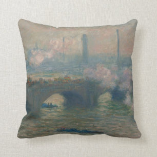 Waterloo Bridge, Grey Day, 1903 (oil on canvas) Cushion