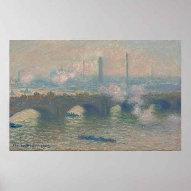 Waterloo Bridge, Grey Day - Claude Monet Fine Art Poster (Front)