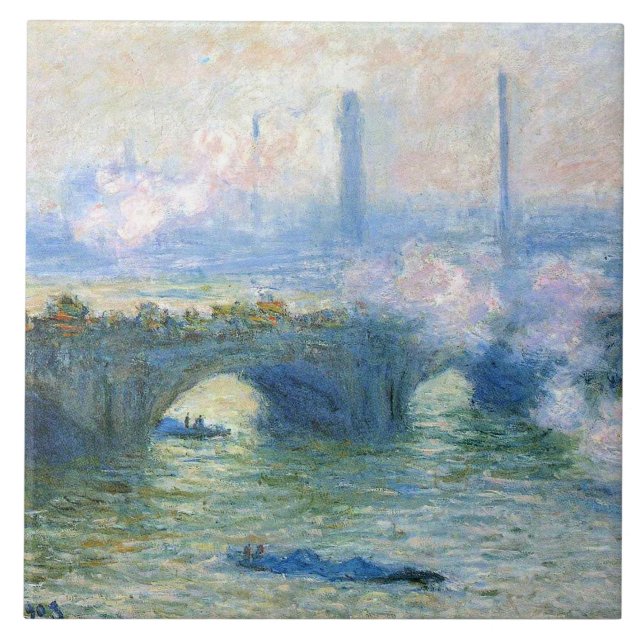 Waterloo Bridge, London by Claude Monet Ceramic Tile (Front)