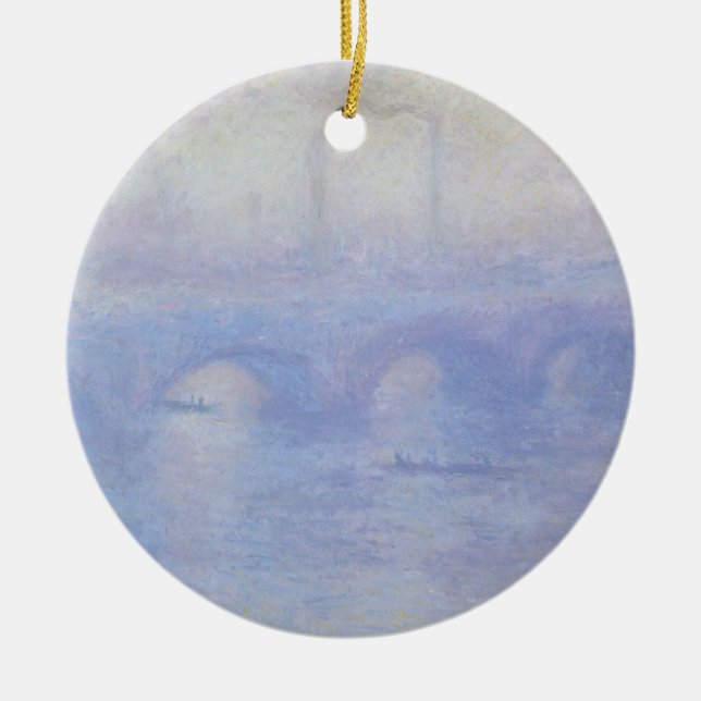 Waterloo Bridge, Mist Effect by Claude Monet Ceramic Ornament (Front)