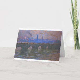 Waterloo Bridge, Overcast Weather by Claude Monet Card