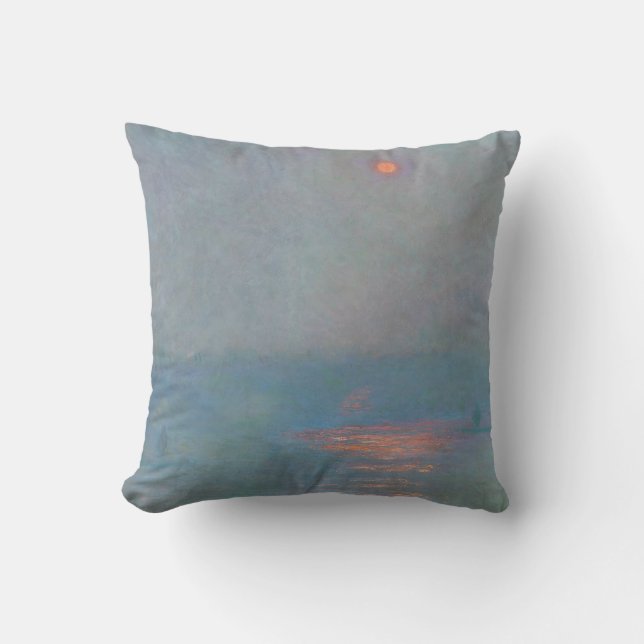 Waterloo Bridge Sunlight Effect in Fog Monet Cushion (Front)
