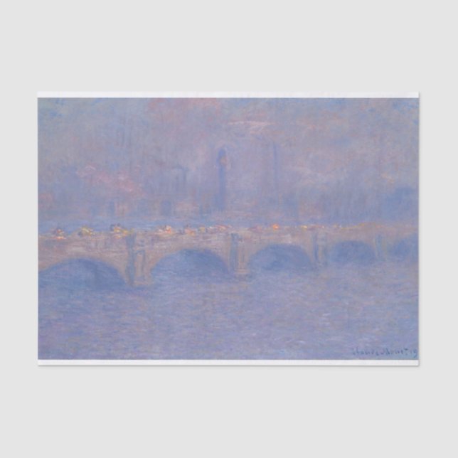 Waterloo Bridge Sunlight Effect Monet Painting Tissue Paper (Front)
