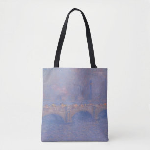 Waterloo Bridge Sunlight Effect Monet Painting Tote Bag