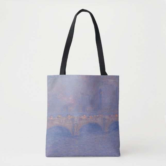 Waterloo Bridge Sunlight Effect Monet Painting Tote Bag (Front)