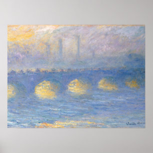 Waterloo Bridge, temps couvert 1904 Poster