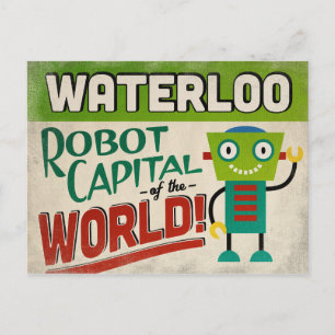Waterloo Iowa Robot - Funny Vintage Postcard