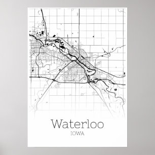 Waterloo Map - Iowa - City Map Poster