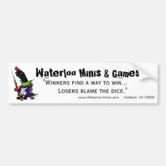 Waterloo Minis Game Shop Bumper Sticker. Sticker