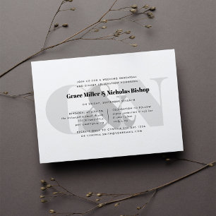 Watermark   Modern Monogram Rehearsal Dinner Invitation