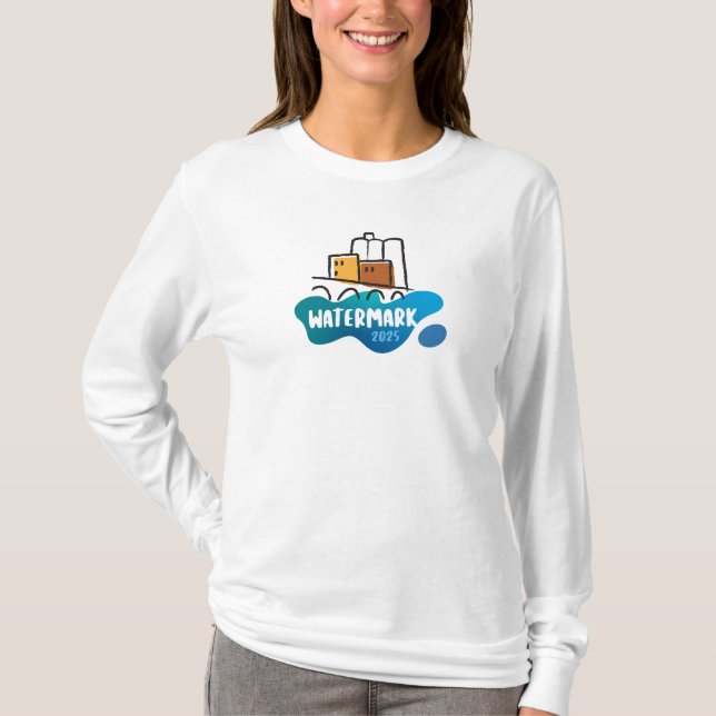 Watermark Women's Long Sleeve Basic T-Shirt (Front)