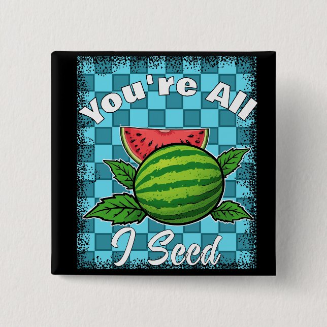 watermelon 15 cm square badge (Front)