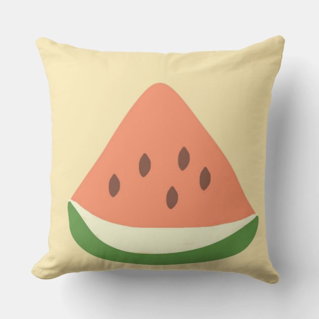 watermelon abstract art cushion (Front)