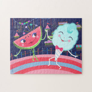 Watermelon and Cotton Candy Carnival Jigsaw Puzzle