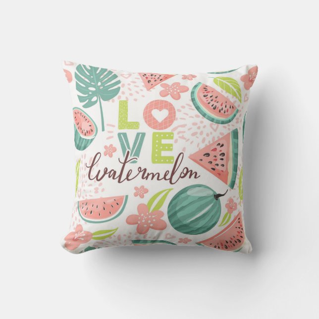 Watermelon and Flowers Cushion (Front)