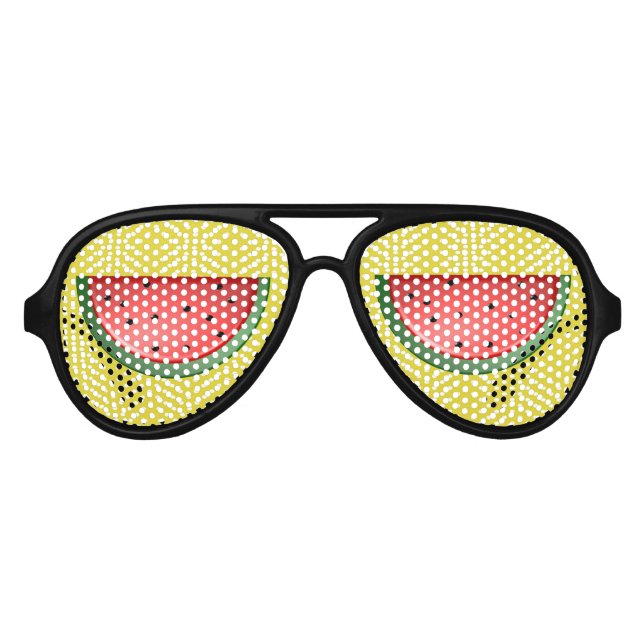 Watermelon and Polks Dots Aviator Sunglasses (Front)