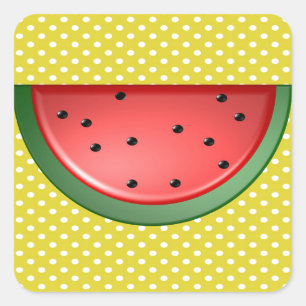 Watermelon and Polks Dots Square Sticker