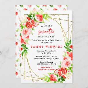 Watermelon and Pomegranate Baby Shower Invitation
