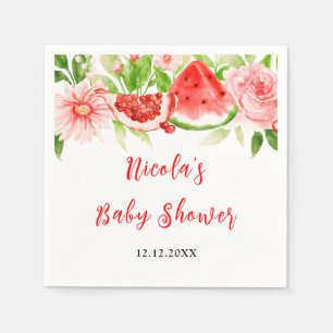 Watermelon and Pomegranate Baby Shower Napkin